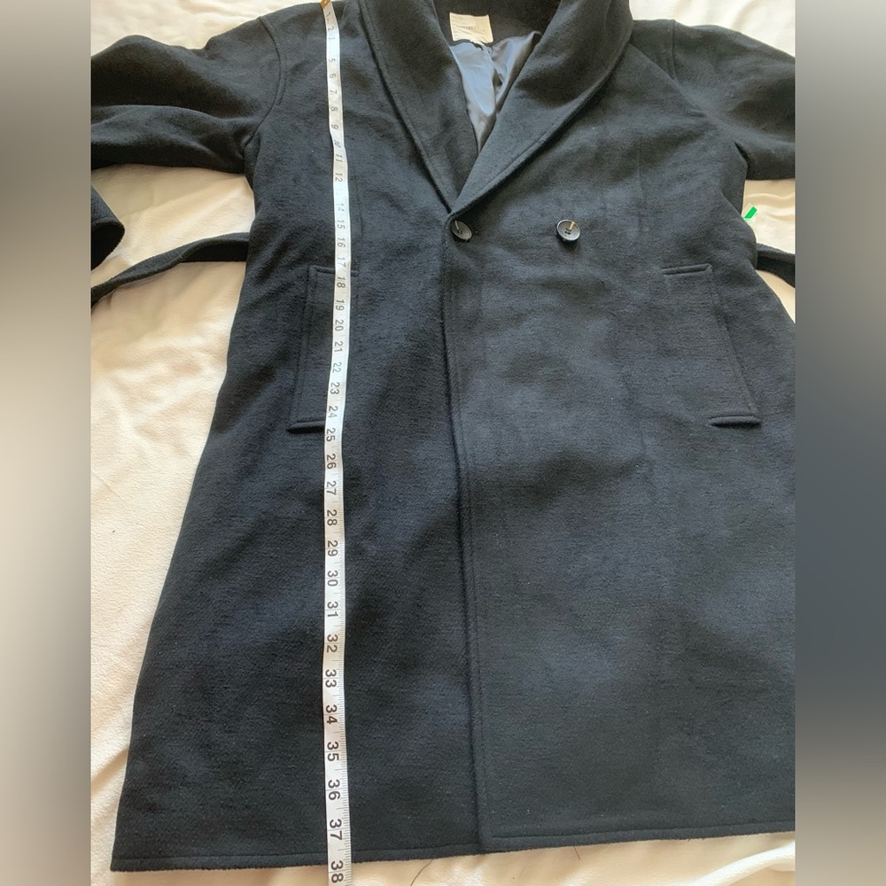New Avec Les Filles Black Double Breasted Hooded Robe Coat Size XL Anthropologie - Picture 11 of 15